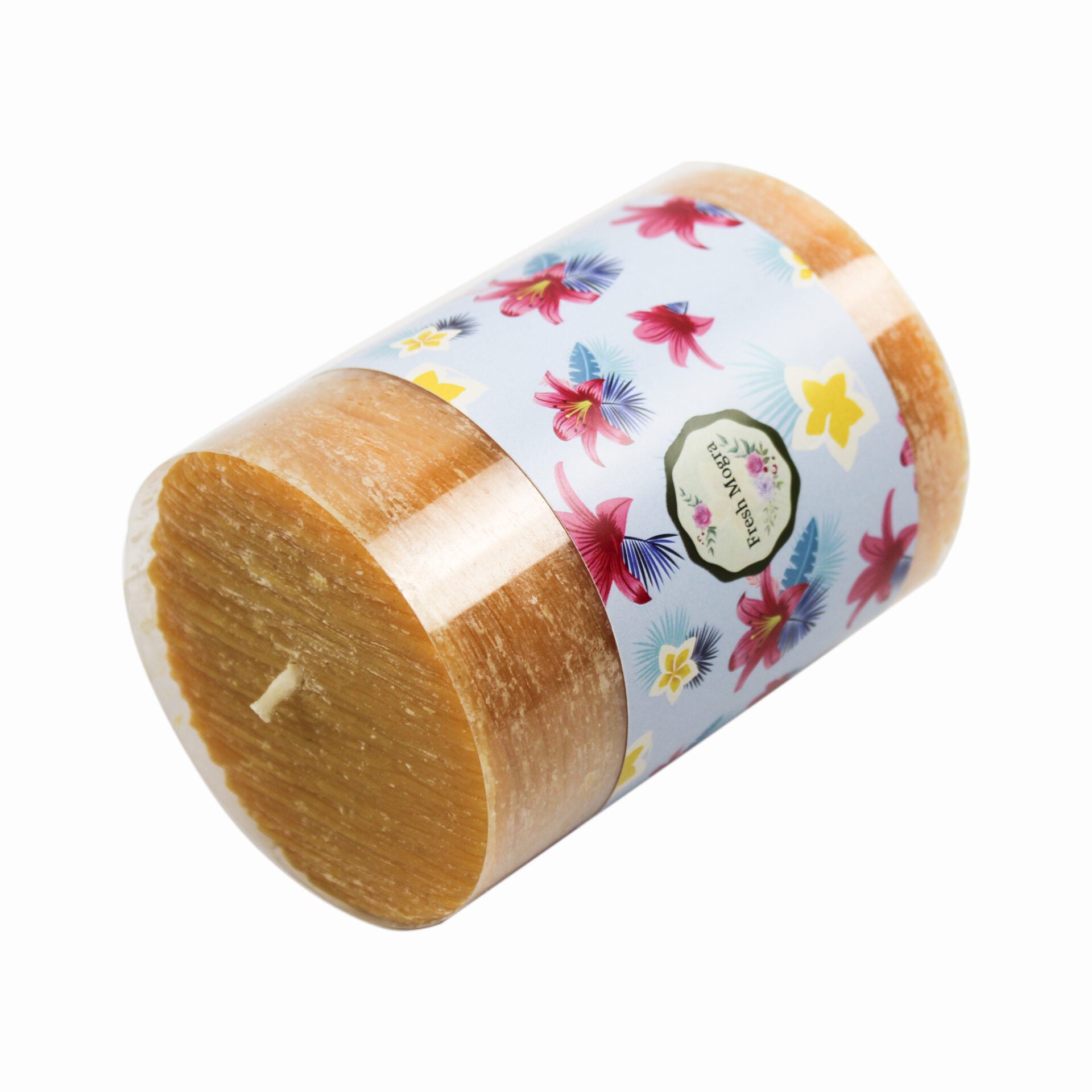 Brushed Texture Pillar Candle Small Mogra for Gift & Home Decor